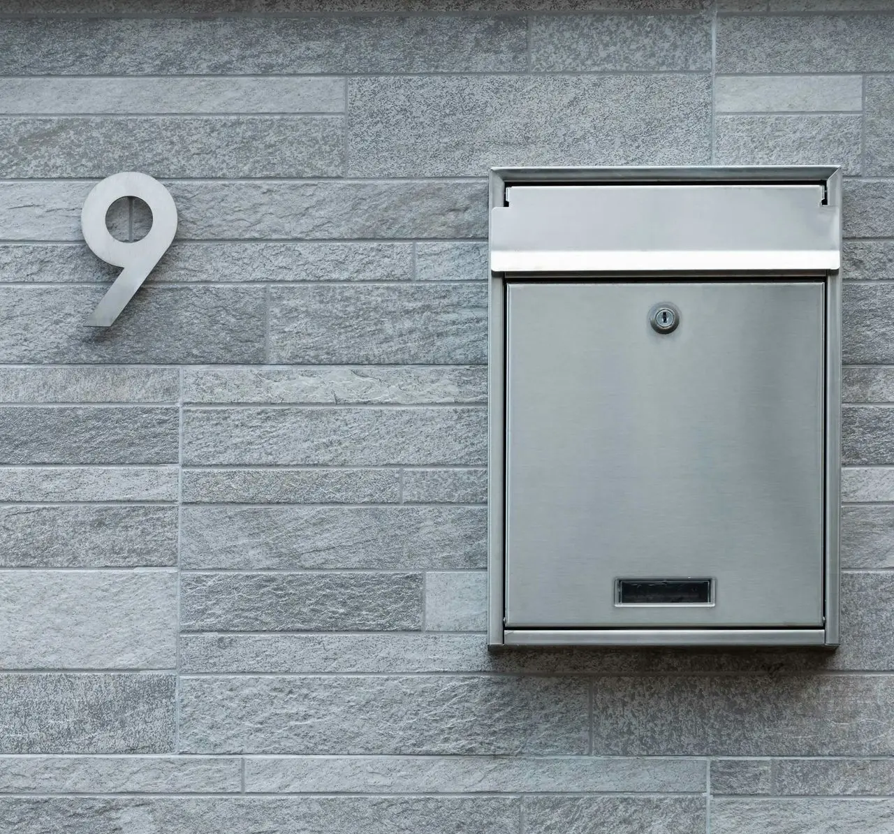 gray steel mailbox